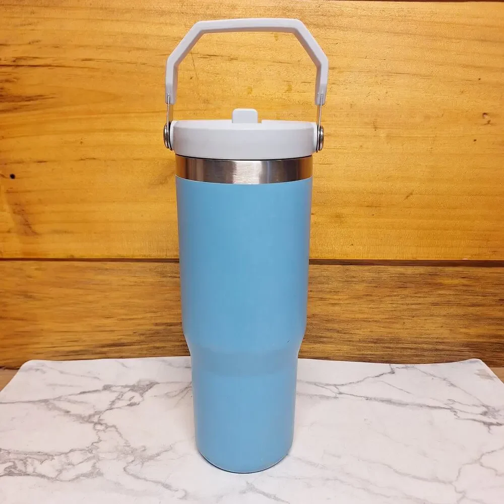 Stanly 30oz The Iceflow flip straw Handled tumbler insulated steel waterbottle - Picture 2 of 5